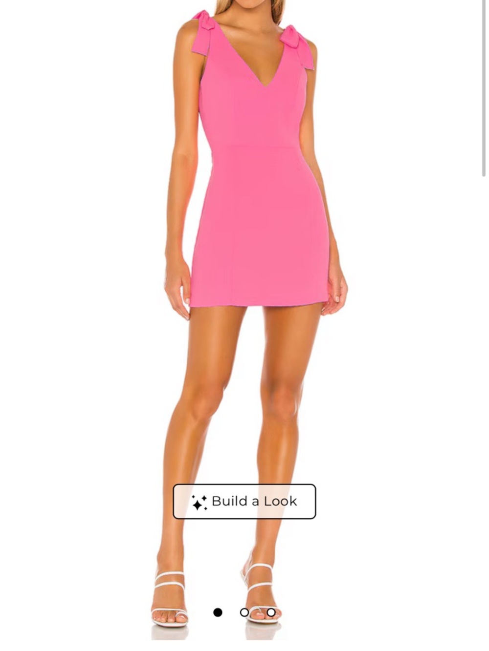Sleeveless Pink V-Neck Mini Dress with Bow Shoulders Allora